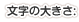 文字サイズ